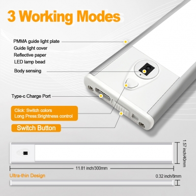 LED室内灯 - HCP255 柔光款银色手扫三色